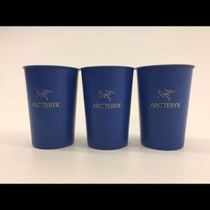 3 Arc'Teryx Blue Stainless Steel Camp Cups NEW